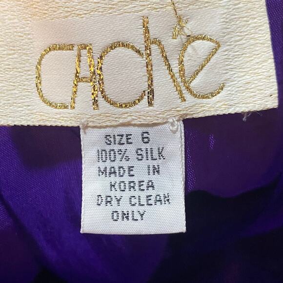 Vintage Cache Silk Mini Dress Strapless Sweetheart Neck Pleated Purple NEW 0 - Picture 6 of 7